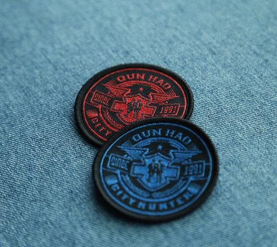 High Density Merrow Locked Woven Badge Custom Woven Brand Patches for Clothing