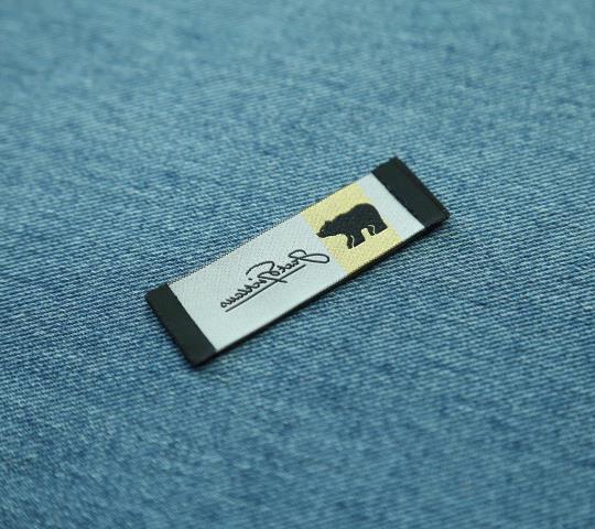 Black Neck Label Main Label End Folded Garment Woven Label