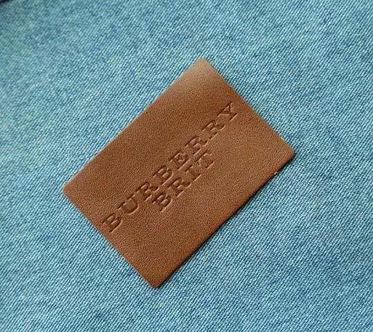 Brown Debossed Logo Leather Label